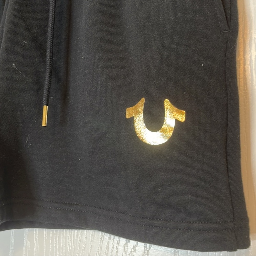 True Religion High Rise Sweat Shorts Black Medium - Picture 4 of 16